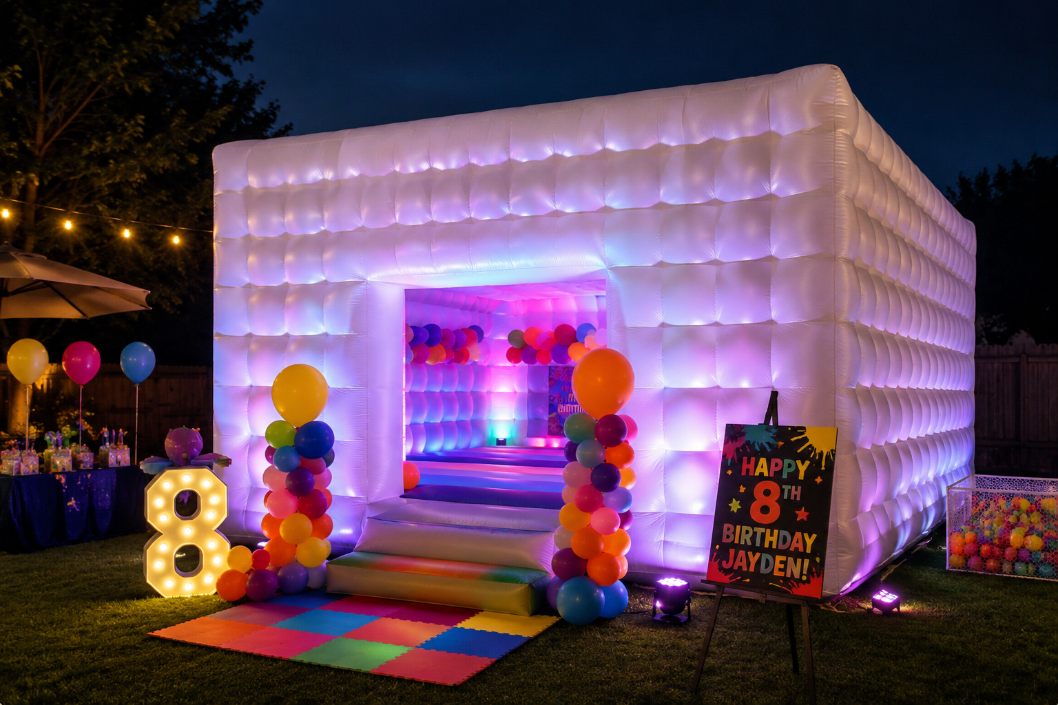 Portable inflatable event space setup by Purpose Motion Progress at a children's party